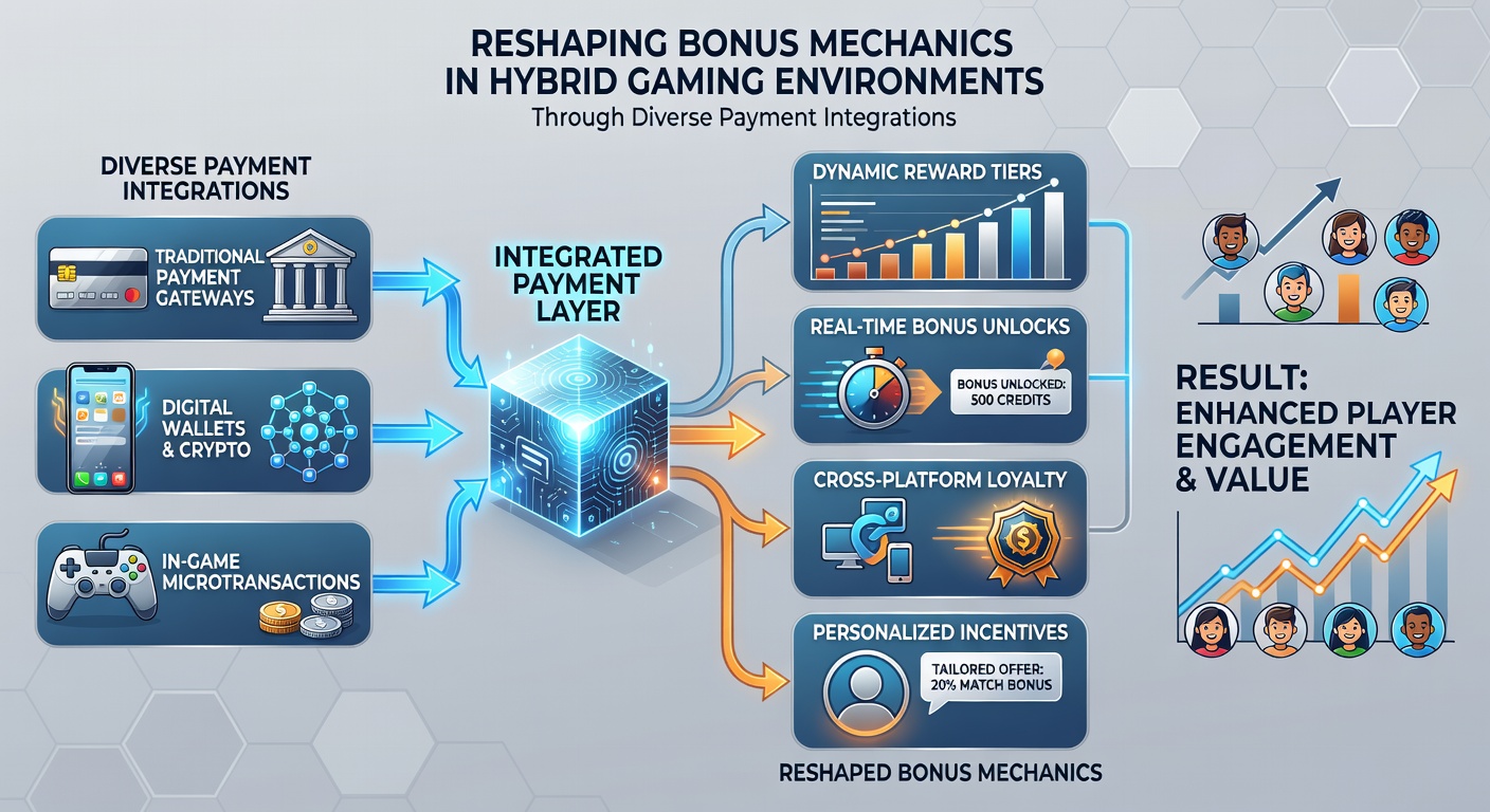 Diagram showing bonus flow between mobile slots and live casino tables via various payment channels