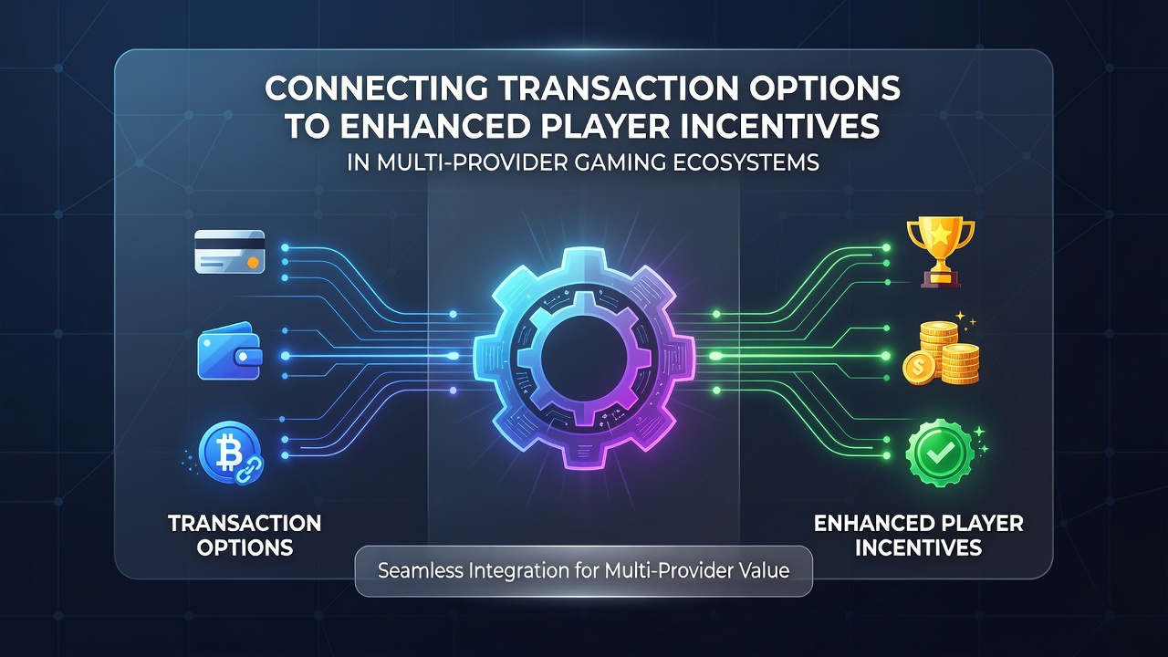 Diagram showing transaction flows linking to player reward tiers across multiple gaming providers