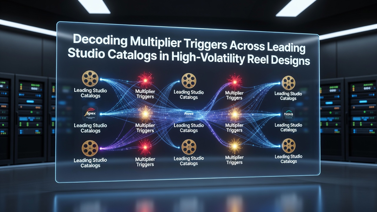 Detailed view of high-volatility slot reels showing multiplier symbols and trigger patterns