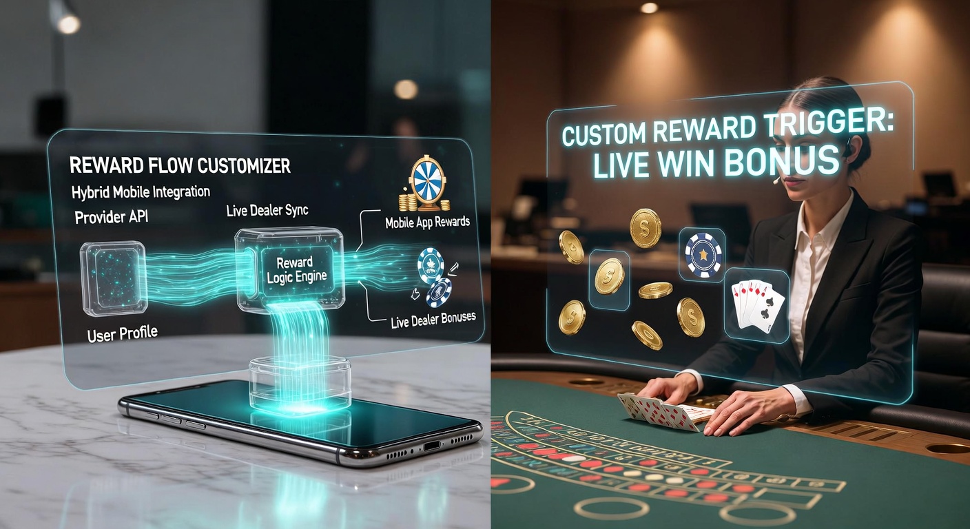 Financial technology dashboard showing reward flow customization across mobile and live dealer casino platforms
