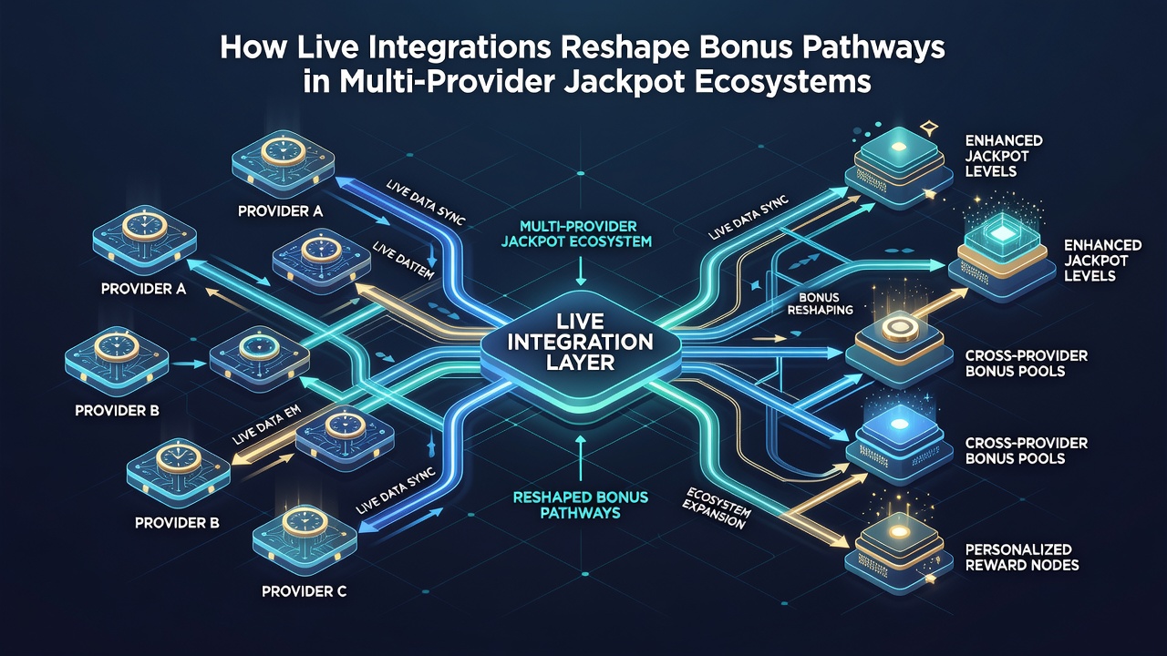 Screenshot of a multi-provider jackpot dashboard displaying live bonus pathway adjustments