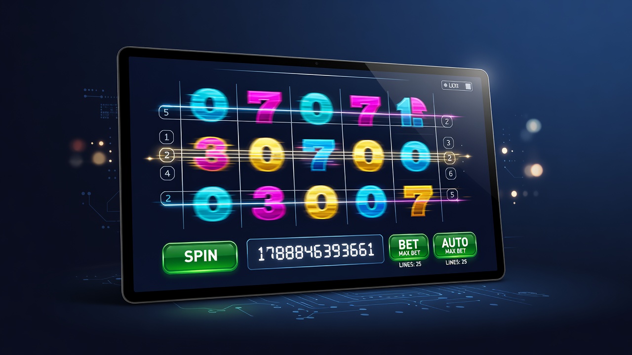 Close-up view of a mobile device displaying an online slot game with active bonus features and payout indicators