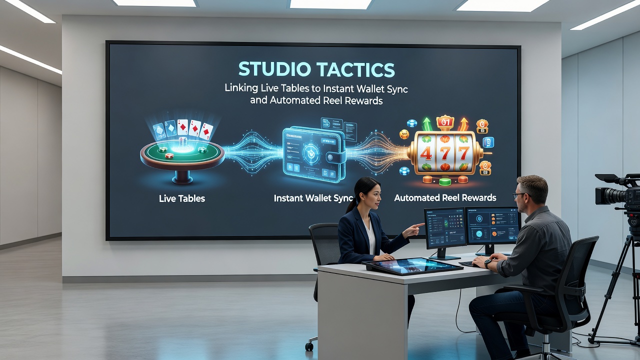 Close-up of automated reward dashboard displaying synced live table and reel game data streams