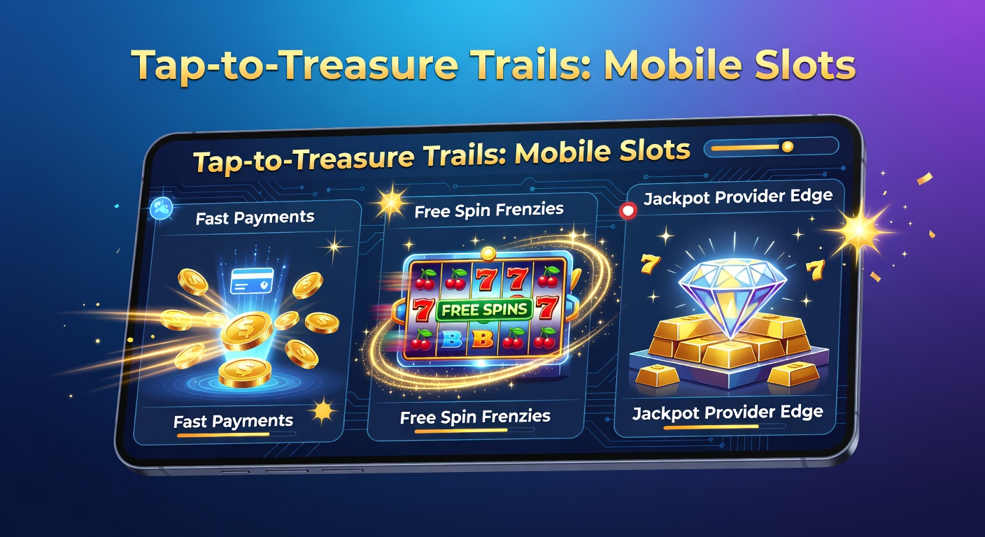A vibrant mobile slot screen showing a tap-to-pay interface with spinning reels and glowing jackpot symbols, capturing the thrill of instant action